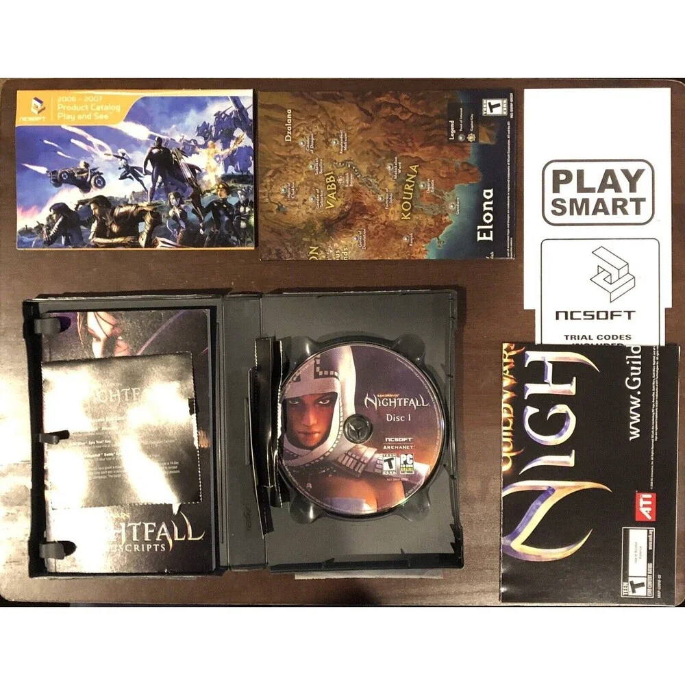 Guild Wars Nightfall PC Game: Epic Fantasy MMORPG Adventure Online Poster CD-ROM